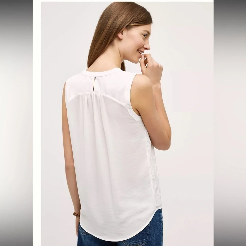 Anthropologie Maeve embroidered top‎ white